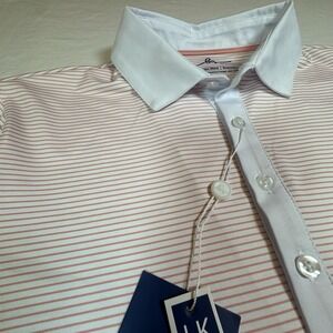 Boston Scott Golf Mens Button‎ Modern Stretch Golf Polo Shirt UPF50 Size S NWT